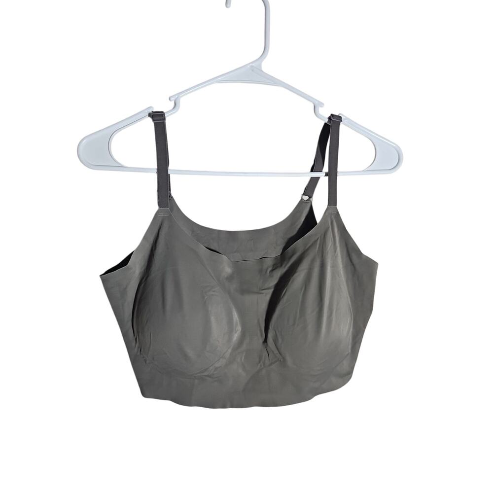 Tru & Co Womens Bralette Grey Scoop Adjable Straps Removable Pads XL